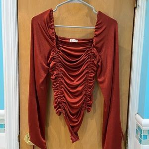 Free People Meant To Be bodysuit in cherry chai